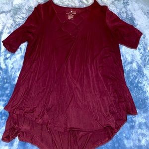 Maroon top